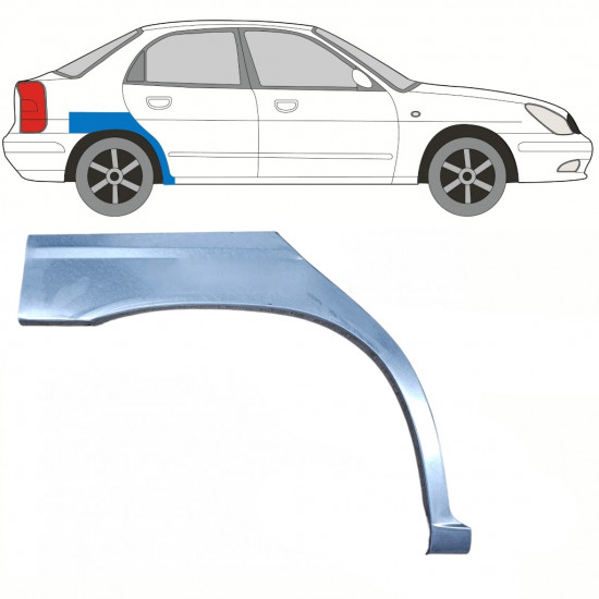 Panneau de réparation arc d'aile arrière pour Daewoo Nubira 1997-2004 / Droite 8803