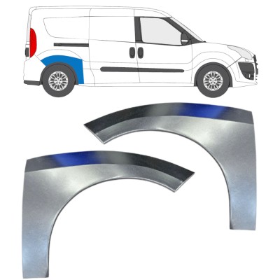 Panneau de réparation arc d'aile arrière pour Fiat Doblo 2010-2022 / Gauche+Droit / Ensemble 15038
