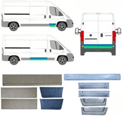 Panneau de réparation des portes intérieur + extérieur pour Citroen Jumper 2006-2025 / Gauche+Droit / Ensemble 14511