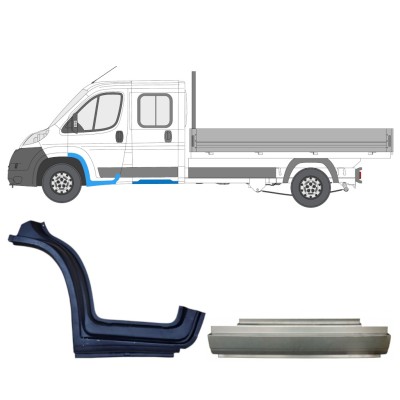 Ensemble de panneaux de réparation pour Fiat Ducato 2006-2014 / Gauche / Double cabine / 14797