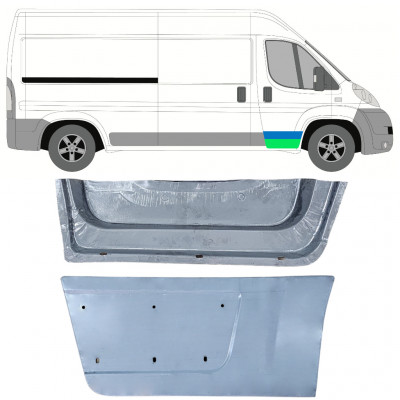 Panneau de réparation de porte avant intérieur + extérieur pour Fiat Ducato 2006- / Droite / Ensemble 12004