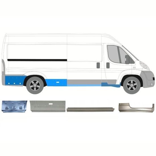 Ensemble de panneaux de réparation pour Fiat Ducato 2006-2026 / Droite / 16789