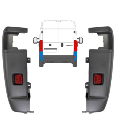 Pare-chocs arrière à 270 degrés pour Fiat Ducato 2006-2018 / Gauche+Droit / Ensemble 9835