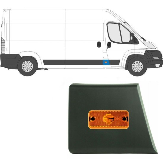 Moulure latérale du montant avant avec lampe pour Fiat Ducato 2006-2018 / Droite / Ensemble 10678