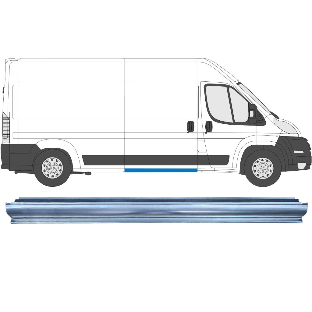 Réparation Bas De Caisse De Sur Porte Latérale Pour Fiat Ducato 2006- / Gauche = Droite (Symétrique) 5947