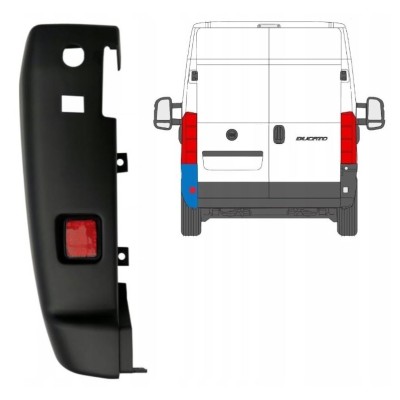 Pare-chocs arrière à 180 degrés pour Peugeot Boxer 2018- / Gauche 15439
