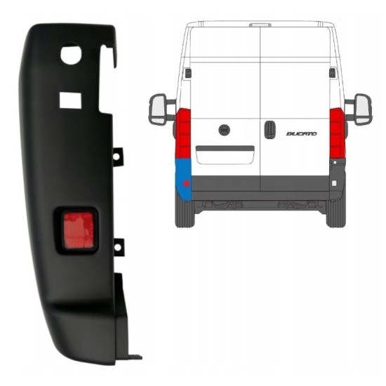 Pare-chocs arrière à 180 degrés pour Fiat Ducato 2018- / Droite 16025