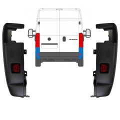 Pare-chocs arrière à 270 degrés pour Peugeot Boxer 2018- / Gauche+Droit / Ensemble 13225