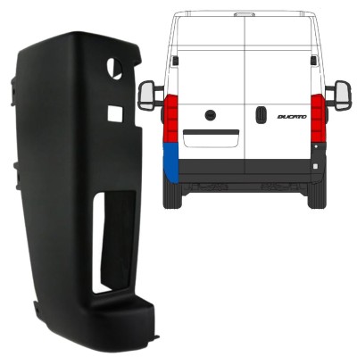 Pare-chocs arrière à 180 degrés pour Opel Movano 2021- / Gauche 15802