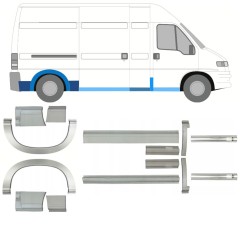 Réparation bas de caisse + passage de roue arrière pour Citroen Jumper 1994-2006 / Ensemble 14234