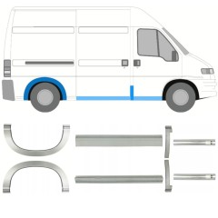 Réparation bas de caisse + passage de roue arrière pour Citroen Jumper 1994-2006 / Ensemble 14226