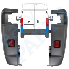 Pare-chocs arrière à 270 degrés pour Peugeot Boxer 2006-2018 / Gauche+Droit / Ensemble 14063