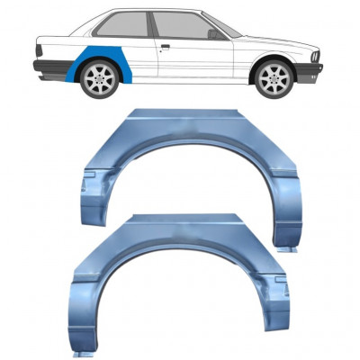 Panneau de réparation arc d'aile arrière pour BMW 3 E30 1982-1987 / Gauche+Droit / Ensemble 9844