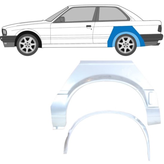 Panneau de réparation arc d'aile arrière intérieur + extérieur pour BMW 3 E30 1987-1994 / Gauche / Ensemble 10852