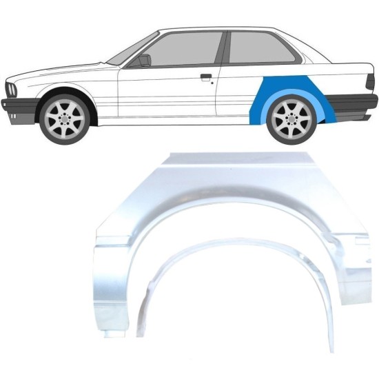 Panneau de réparation arc d'aile arrière intérieur + extérieur pour BMW 3 E30 1982-1987 / Gauche / Ensemble 10849