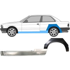 Panneau de réparation du seuil + arc d'aile arrière pour BMW 3 E30 1982-1987 / Gauche / Ensemble 11235