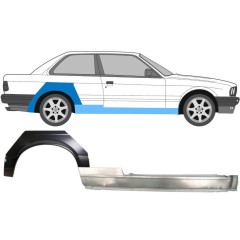 Panneau de réparation du seuil + arc d'aile arrière pour BMW 3 E30 1982-1987 / Droite / Ensemble 11234