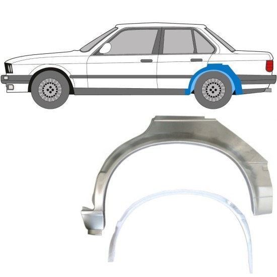 Panneau de réparation arc d'aile arrière intérieur + extérieur pour BMW 3 E30 1982-1987 / Gauche / Ensemble 10858