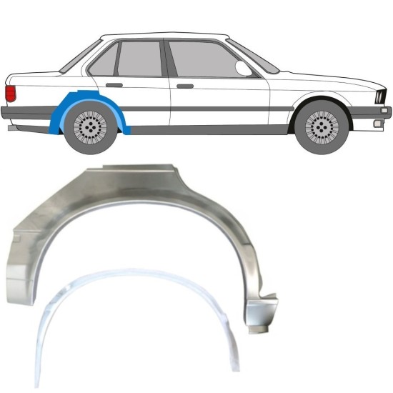 Panneau de réparation arc d'aile arrière intérieur + extérieur pour BMW 3 E30 1982-1987 / Droite / Ensemble 10857