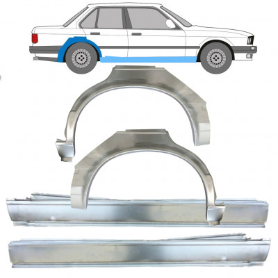 BMW 3 E30 1982-1987 4 PORTE PASSAGE DE ROUE ARRIÈRE + PANNEAU DE RÉPARATION DU SEUIL / SET / GAUCHE + DROIT