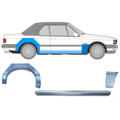 BMW 3 E30 CABRIO 1985-1987 PASSAGE DE ROUE ARRIÈRE + SEUIL + PANNEAU DE L AILE AVANT / SET / DROIT