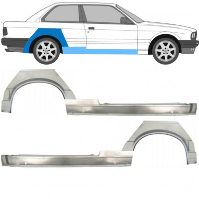 BMW 3 E30 1987-1994 2 PORTE PASSAGE DE ROUE ARRIÈRE + PANNEAU DE RÉPARATION DU SEUIL / GAUCHE + DROIT