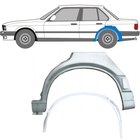 Panneau de réparation arc d'aile arrière intérieur + extérieur pour BMW 3 E30 1987-1994 / Gauche / Ensemble 10861