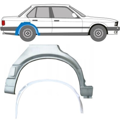Panneau de réparation arc d'aile arrière intérieur + extérieur pour BMW 3 E30 1987-1994 / Droite / Ensemble 10860