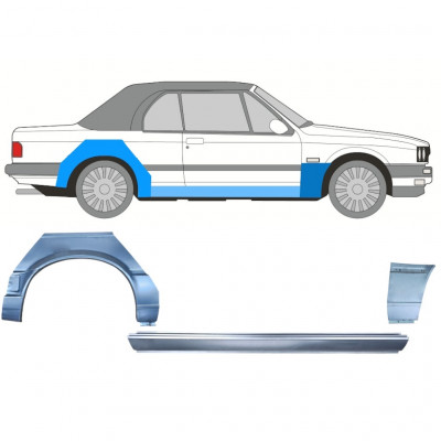 Réparation bas de caisse + aile avant + aile arrière pour BMW 3 E30 1987-1994 CABRIO / Droite / Ensemble 12574