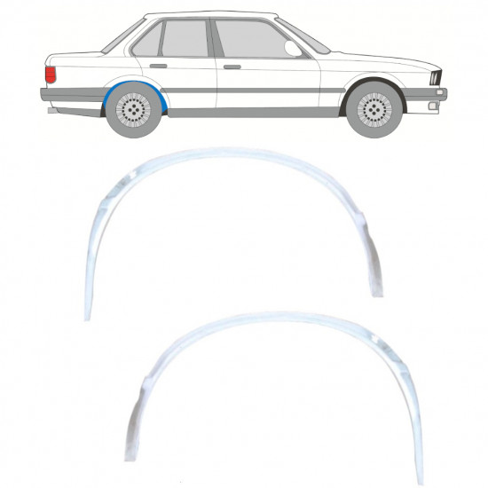 BMW 3 E30 1982- PASSAGE DE ROUE ARRIÈRE INTÉRIEUR / SET