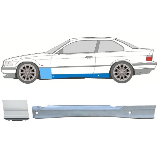Panneau de réparation du seuil + panneau de réparation de l'aile avant pour BMW 3 E36 1990-2000 / Gauche / COUPE / Ensemble 17022