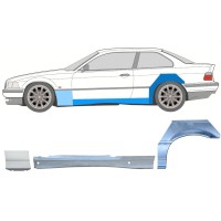 Panneau de réparation du seuil + panneau de réparation de l'aile avant pour BMW 3 E36 1990-2000 / Gauche / COUPE / Ensemble 17026