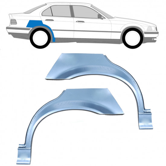 Panneau de réparation arc d'aile arrière pour BMW 3 E36 1990-2000  / Gauche+Droit / SEDAN / Ensemble 6393