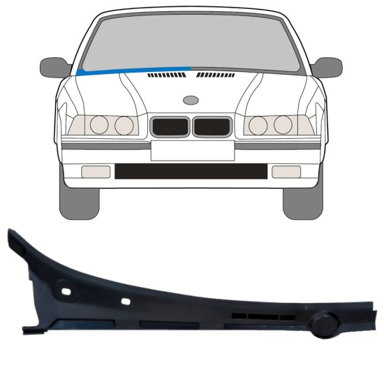 Panneau de réparation de pare-brise pour BMW 3 E36 1990-2000 / Droite / COMBI / SEDAN / COMPACT 16898