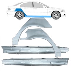 Panneau de réparation du seuil + arc d'aile arrière pour BMW 3 E46 1998-2006 / Ensemble 11260