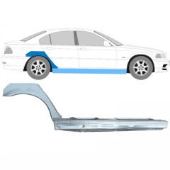 Panneau de réparation du seuil + arc d'aile arrière pour BMW 3 E46 1998-2006 / Droite / Ensemble 11243