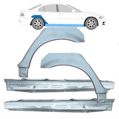 Panneau de réparation du seuil + arc d'aile arrière pour BMW 3 E46 1998-2006 / Ensemble 11245