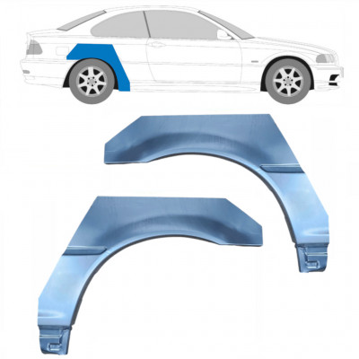 Panneau de réparation arc d'aile arrière pour BMW E46 3 Cabrio 1998-2005 / Gauche+Droit / COUPE / Ensemble 6199