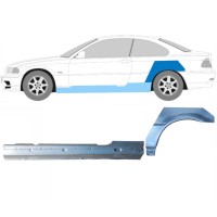 Panneau de réparation du seuil + arc d'aile arrière pour BMW 3 E46 1998-2006 / Gauche / COUPE / Ensemble 17060