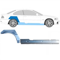 Panneau de réparation du seuil + arc d'aile arrière pour BMW 3 E46 1998-2006 / Droite / COUPE / Ensemble 17059