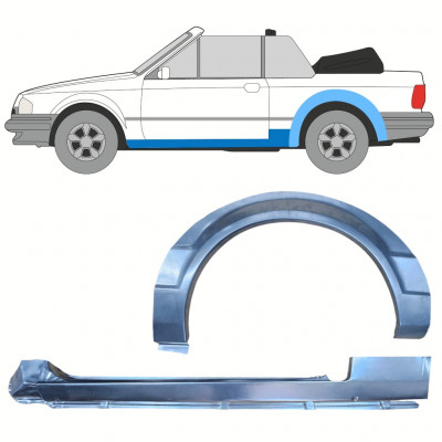 Réparation bas de caisse + passage de roue arrière pour Ford Escort 1981-1990  CABRIO / Gauche / Ensemble 12587