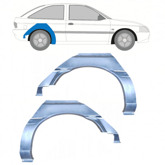 Panneau de réparation arc d'aile arrière pour Ford Escort 1995-2000 / Gauche+Droit / Ensemble 9969