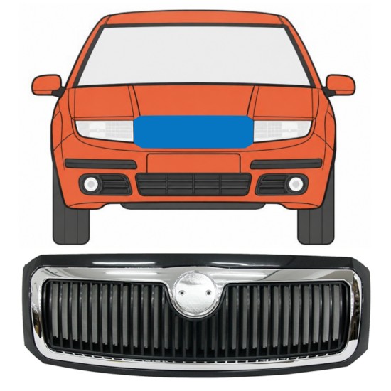 Grille de calandre pour Skoda Fabia I 2004-2007 7522