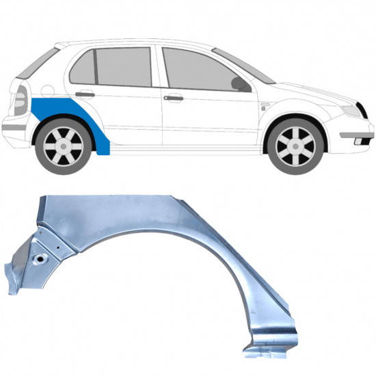 SKODA FABIA 1999-2007 PASSAGE DE ROUE ARRIÈRE / DROIT