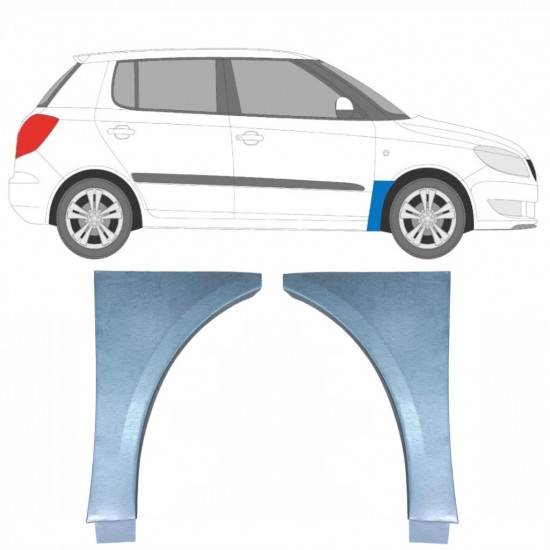 Panneau de réparation de l’aile avant pour Skoda Fabia 2007-2015 / Gauche+Droit / Ensemble 10272