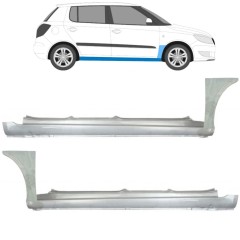 Panneau de réparation du seuil + panneau de réparation de l'aile avant pour Skoda Fabia II 2007-2015 / Ensemble 11172