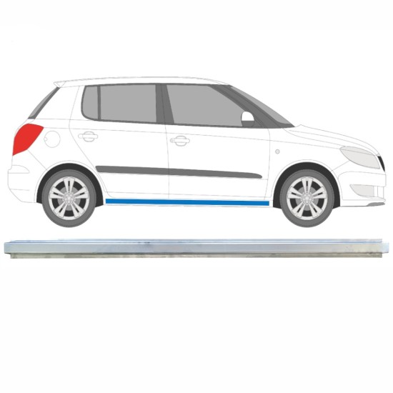 Réparation bas de caisse intérieur pour Skoda Fabia II 2007-2015 / Gauche = Droite (symétrique) 16892