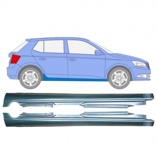 Panneau de réparation du seuil pour Skoda Fabia 2014- / Gauche+Droit / Ensemble 9823