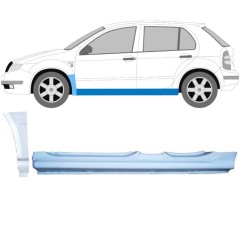 Panneau de réparation du seuil + panneau de réparation de l'aile avant pour Skoda Fabia I 1999-2007 / Gauche / Ensemble 11168