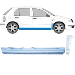 Panneau de réparation du seuil + panneau de réparation de l'aile avant pour Skoda Fabia I 1999-2007 / Droite / Ensemble 11167